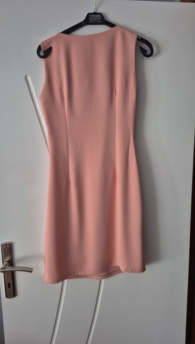 Pembe Piliseli Midi Elbise - Görsel 2