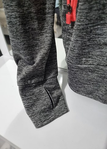 Gri Fermuarlı Yüksek Yakalı Kadın Ceket - Görsel 3