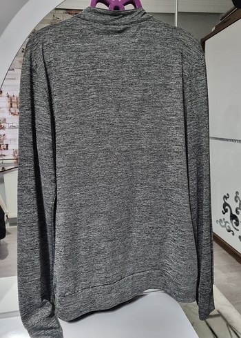 Gri Fermuarlı Yüksek Yakalı Kadın Ceket - Görsel 4