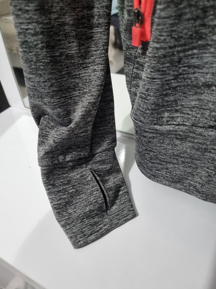 Gri Fermuarlı Yüksek Yakalı Kadın Ceket - Görsel 3