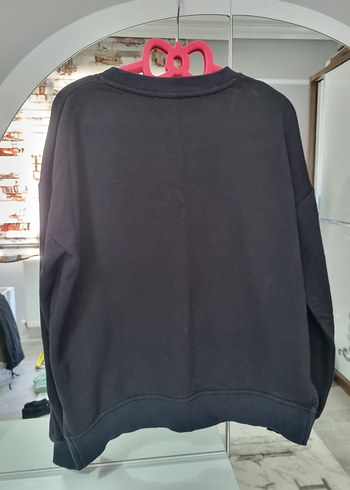 m Beden Siyah Baskılı Kadın Sweatshirt