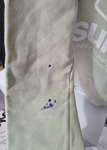 m Beden Kadın Yeşil Baskılı Sweatshirt