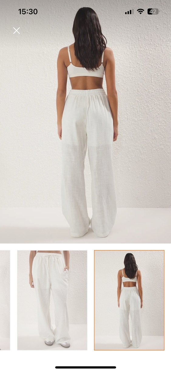 Keten Görünümlü Pantalon - Görsel 3