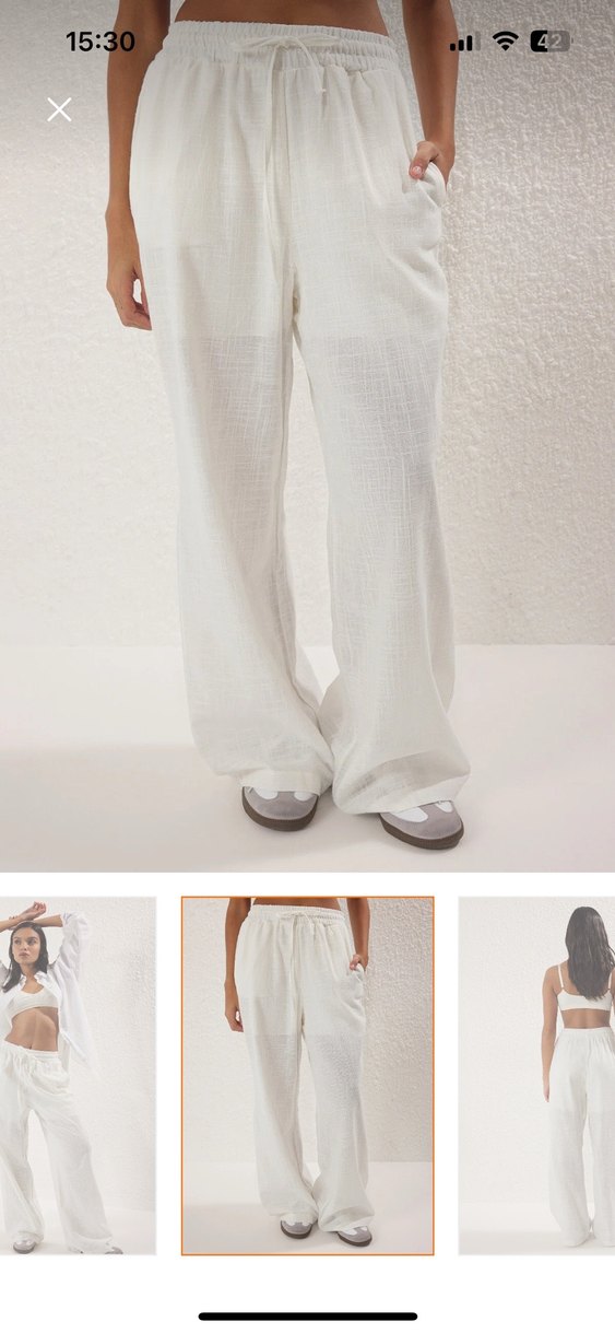 Keten Görünümlü Pantalon - Görsel 2