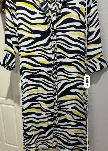 Renkli Zebra Desenli Uzun Kadın elbise - Görsel 2