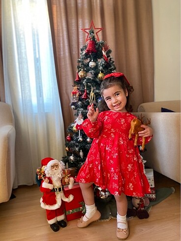 24-36 Ay Beden kırmızı Renk Elbise