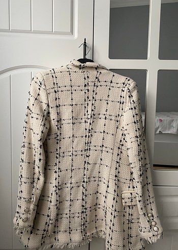 s Beden Ekose Midi Blazer