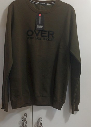 Kahverengi Oversize Sweatshirt, Baskılı
