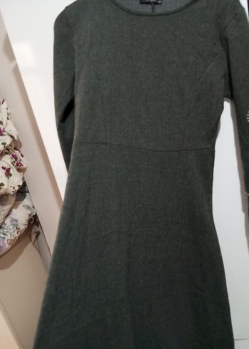 yeşil  Nakışlı Uzun Kollu Bohem Elbise - Görsel 2