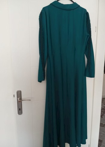 Düğmeli Turkuaz Gotik Midi - Görsel 3