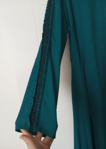 Düğmeli Turkuaz Gotik Midi - Görsel 4