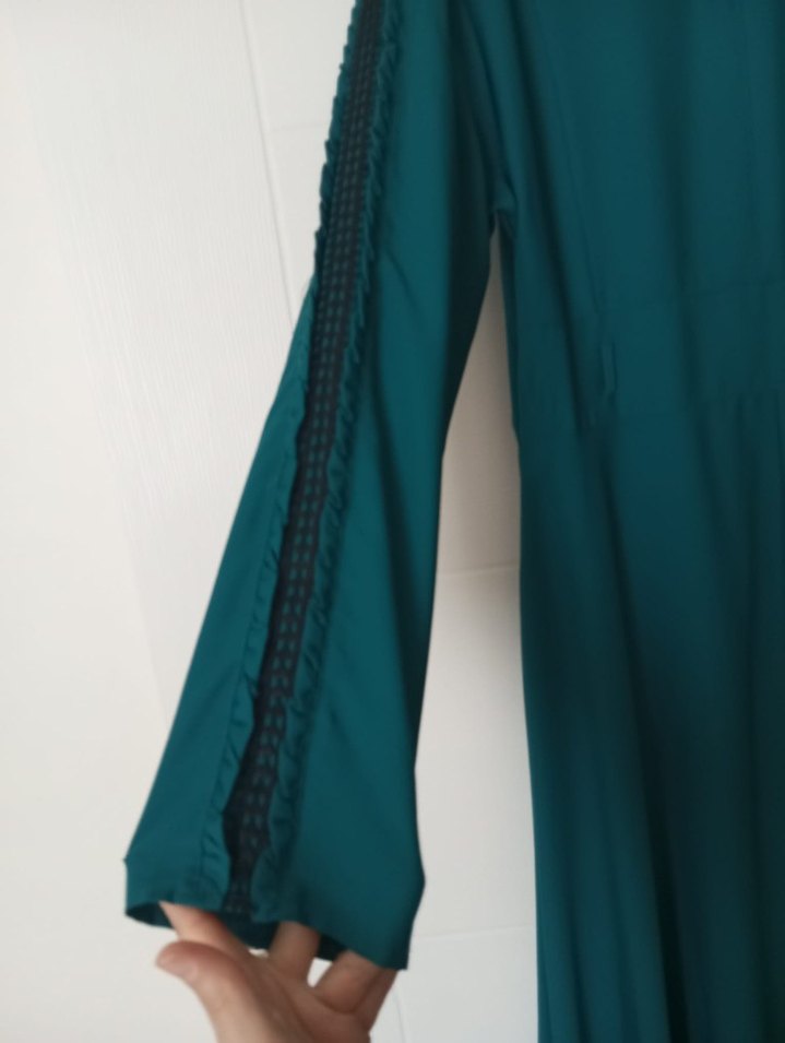 Düğmeli Turkuaz Gotik Midi - Görsel 4