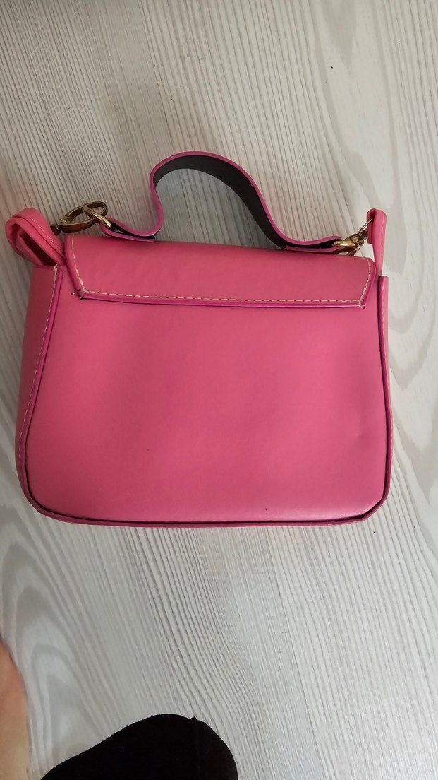Pembe Deri Kadın Çanta - Görsel 2
