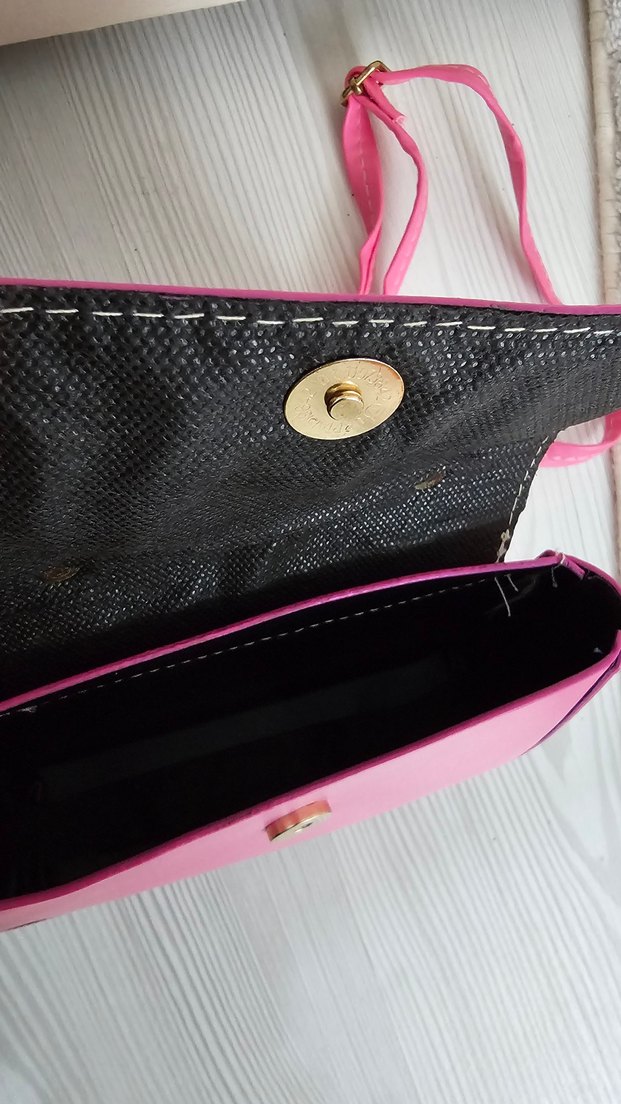 Pembe Deri Kadın Çanta - Görsel 4