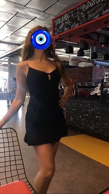 xs Beden siyah Renk H&m askılı mini elbise