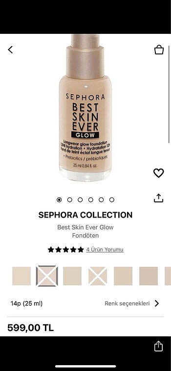Sephora Best Skin Ever Glow Fondöten 14p