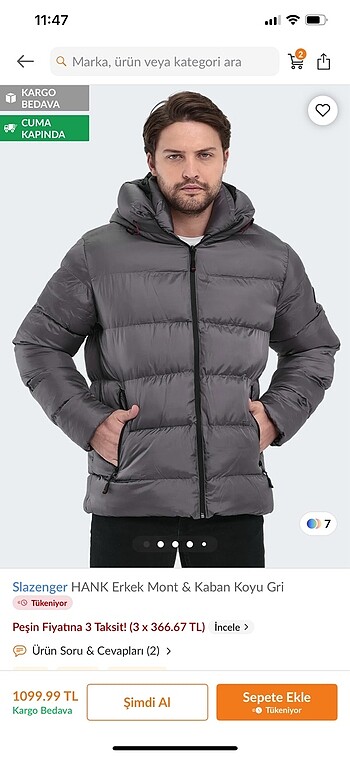 xxl Beden gri Renk Şişme erkek montu