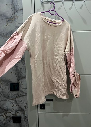 Pudra Renkli Salaş Sweatshirt