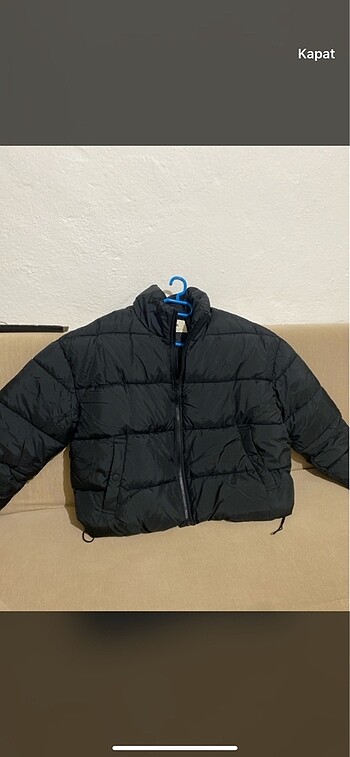 m Beden siyah Renk stradivarius siyah şişme mont