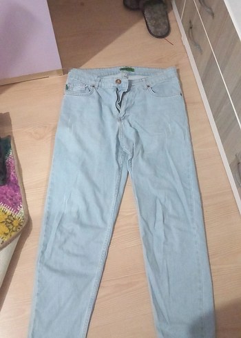 Pastel Mavi Erkek Mom Jean Pantolon