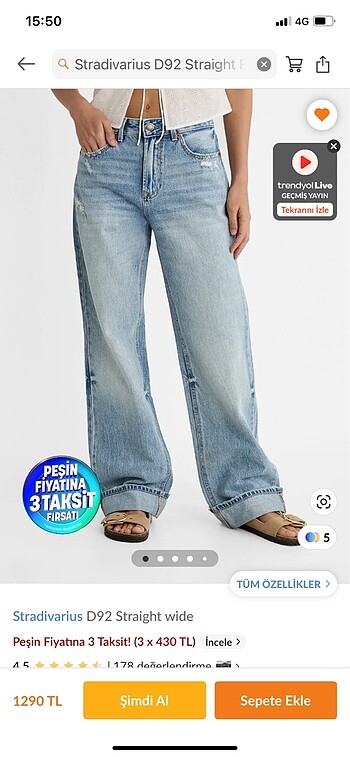 Stradivarius Stradivarius d92 straight wide pantolon
