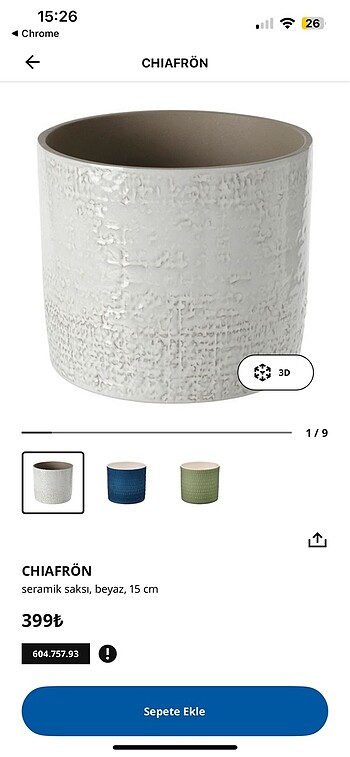 Ikea Chiafrön Saksı 15 cm