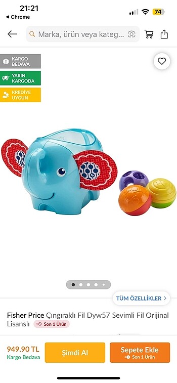 Fisher Price Sevimli Fil