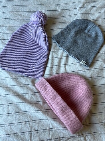 1-2 Yaş, 19 cm Beden pembe Renk H&M 0 Yün Bere Çocuk