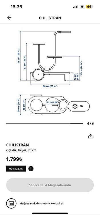 Beden Ikea Chilistran Çiçeklik Araba