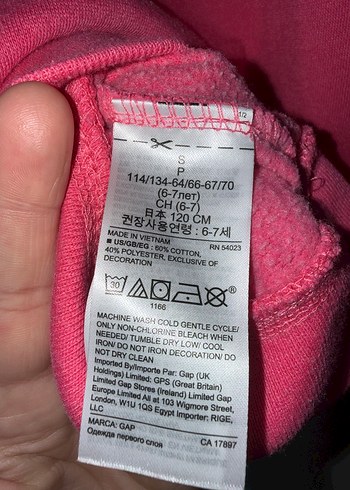 GAP marka, pembe renk eşofman takımı. 6/7 yaş. Orijinal. - Görsel 7