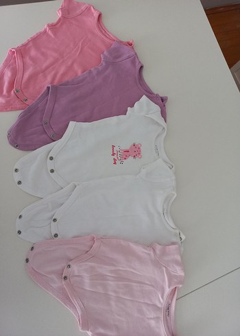 Kız Bebek Düğmeli Kolsuz Çıtçıtlı Body 5 tane - Görsel 5