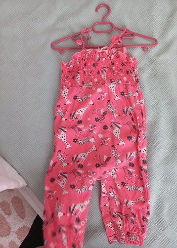 24-36 Ay Beden pembe Renk Kız Çocuk Pembe Tulum