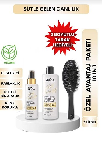 Wou Sütle Gelen Canlılık 3'lü Saç Bakım Seti