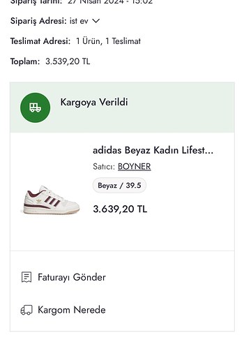 39,5 Beden beyaz Renk Adidas Spor Ayakkabı