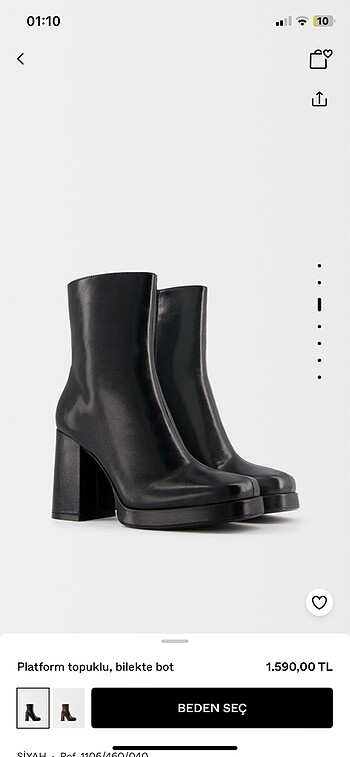 bershka platform topuklu bot