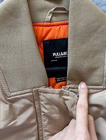 s Beden camel Renk Pull Bear Bomber Ceket
