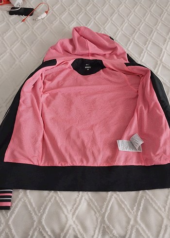 Pembe Kapüşonlu Fermuarlı Kadın Ceket - Görsel 2