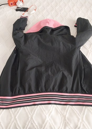 Pembe Kapüşonlu Fermuarlı Kadın Ceket - Görsel 3