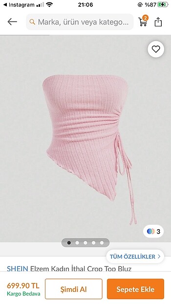 s Beden shein straplez top