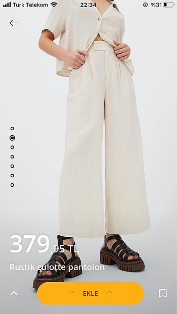 Stradivarius keten pantolon