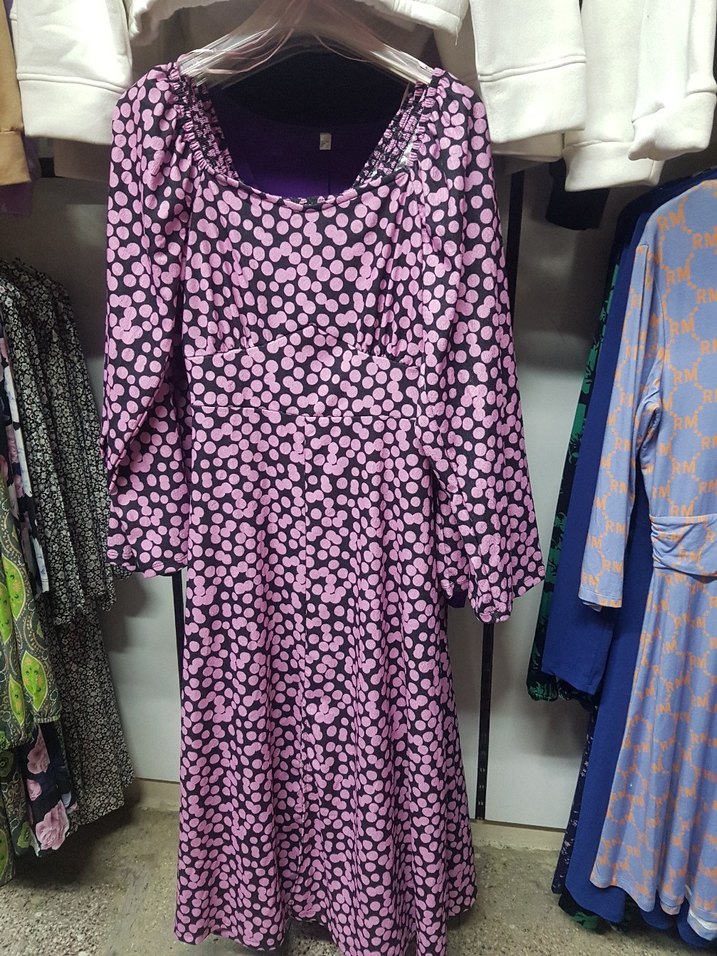 Uzun Kol, V Yaka,ı Pembe Elbise - Görsel 3