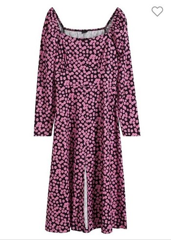 Uzun Kollu Pembe Desenli Kadın Elbise - Görsel 6