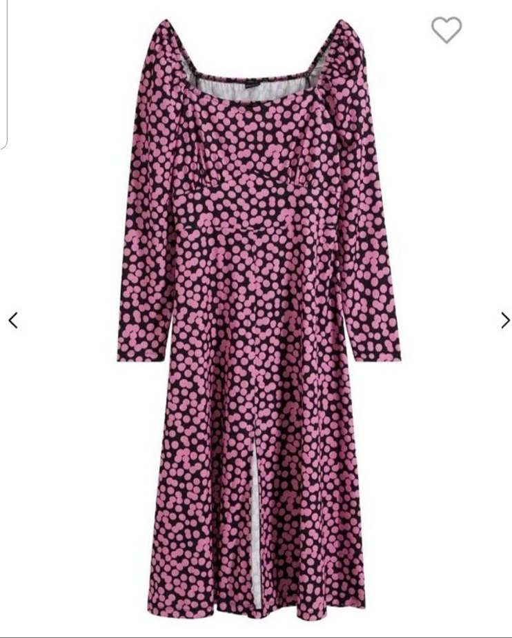 Uzun Kollu PembeDesenli Günlük Elbise - Görsel 3