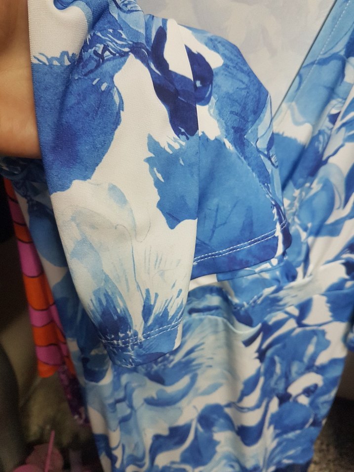 Mavi V Yakalı Püsküllü Midi Bohem Elbise - Görsel 3