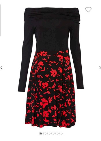 Siyah Çiçek Desenli Mini Elbise - Görsel 3