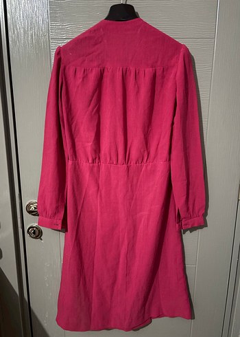 Uzun Kollu Pembe Bohem Kadın Elbise - Görsel 3