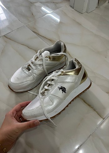 Beyaz US POLO marka spor ayakkabı - Görsel 2