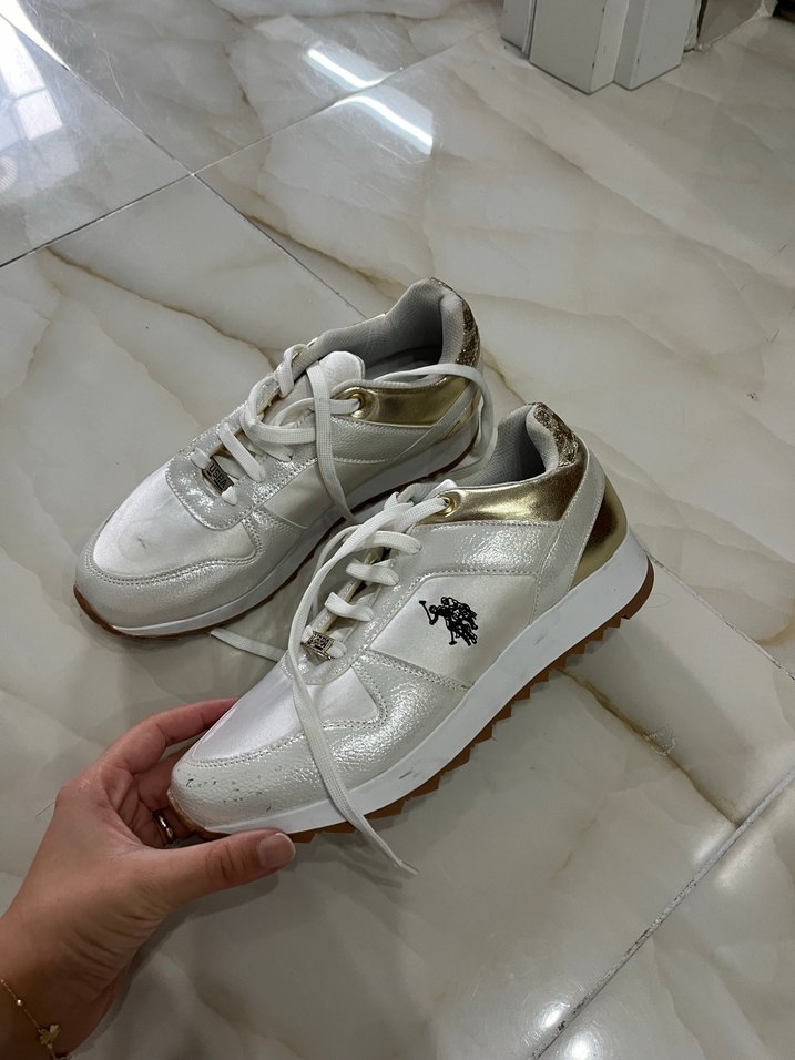 Beyaz US POLO marka spor ayakkabı - Görsel 2