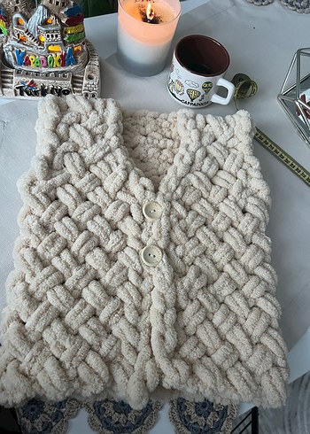 Alize puffy El işi bebek yeleği - Görsel 2