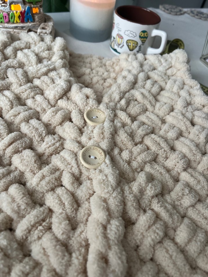 Alize puffy El işi bebek yeleği - Görsel 4